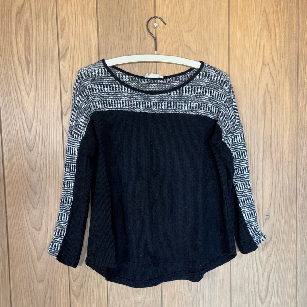 Black and Grey Waffle Shirt
